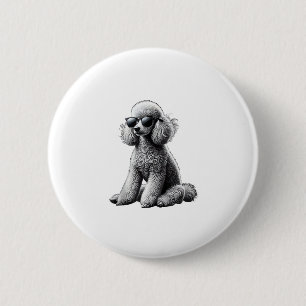 Funny Poodle Animal Lover Hunde Graphic Niedlich D Button