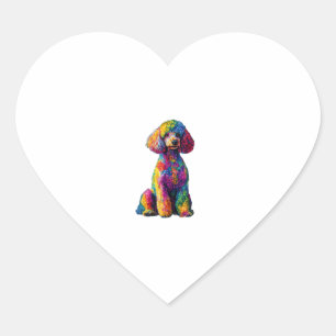 Funny Poodle Animal Lover Hunde Graphic Niedlich D Herz-Aufkleber