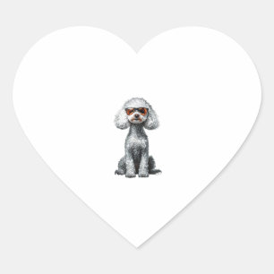 Funny Poodle Animal Lover Hunde Graphic Niedlich D Herz-Aufkleber