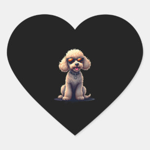 Funny Poodle Animal Lover Hunde Graphic Niedlich D Herz-Aufkleber
