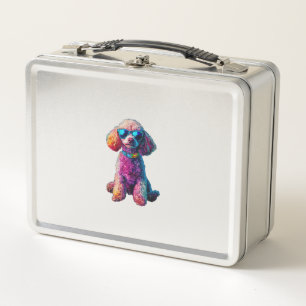 Funny Poodle Animal Lover Hunde Graphic Niedlich D Metall Brotdose
