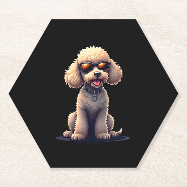 Funny Poodle Animal Lover Hunde Graphic Niedlich D Untersetzer (Vorderseite)