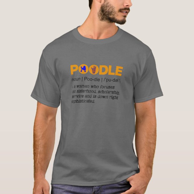 Funny Poodle Dog Lovers Noun Gamma Rho Hand Sign W T-Shirt (Vorderseite)