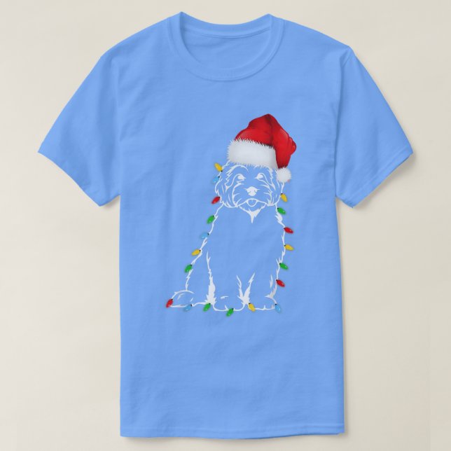 Funny Poodle Dog Tree Weihnachtslicht Weihnachten  T-Shirt (Design vorne)
