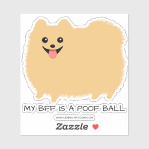 Funny Poof Ball Spitz Niedlich Cartoon Dog Aufkleber