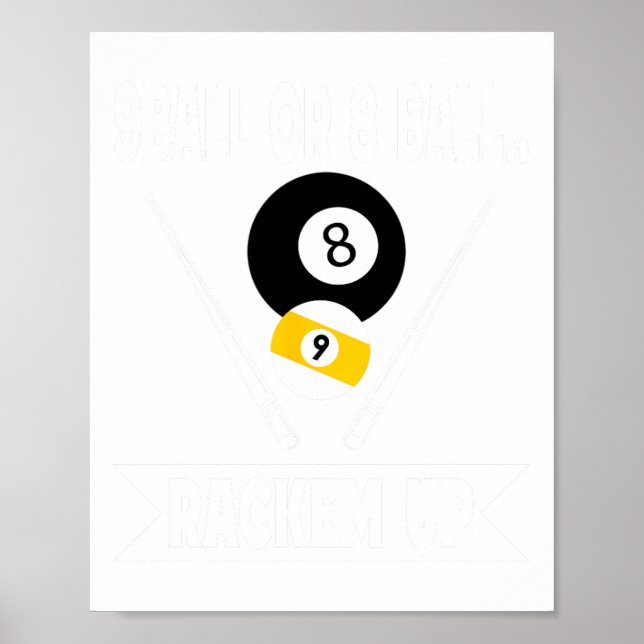 Funny Pool 9 Ball oder 8 Ball Rackem Up Billard Poster (Vorne)