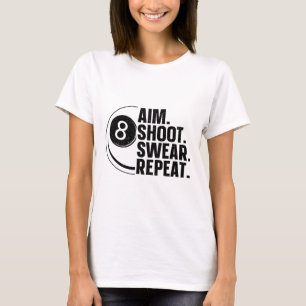 Funny Pool Art für Männer Frauen Billard Lover Poo T-Shirt