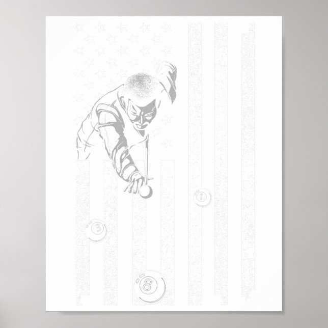 Funny Pool Art für Männer Frauen Billiard Lover Us Poster (Vorne)