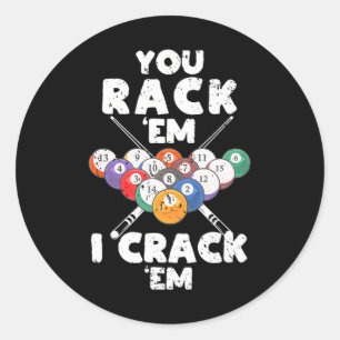 Funny Pool Billards Spieler Billiard Sie Rack 'Em Runder Aufkleber