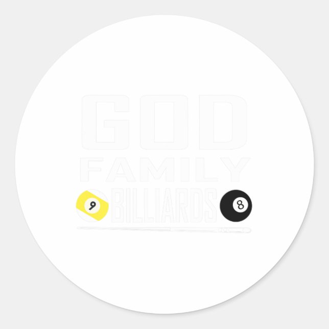 Funny Pool Billiard Gott Familie Billiards Geschen Runder Aufkleber (Vorderseite)