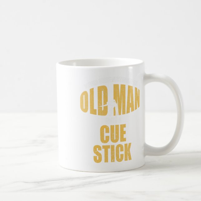 Funny Pool Billiard Player Snooker Alter Mann mit  Kaffeetasse (Rechts)