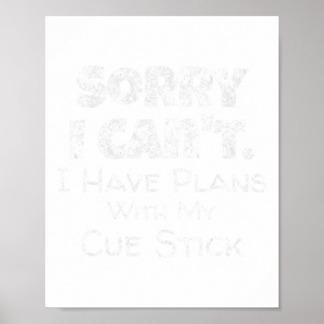 Funny Pool Cue Stick Zitat Billard Snooker Playa Poster (Vorne)