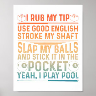Funny Pool Design für Männer Boys Billiard Lover P Poster