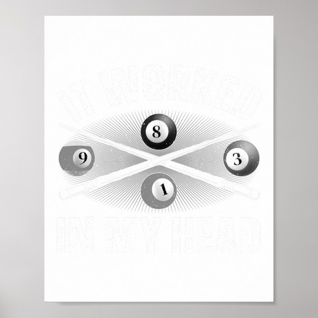 Funny Pool Design für Männer Frauen Billard Lover  Poster (Vorne)