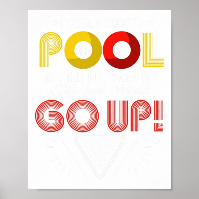 Funny Pool Player Billiards Poster (Vorne)