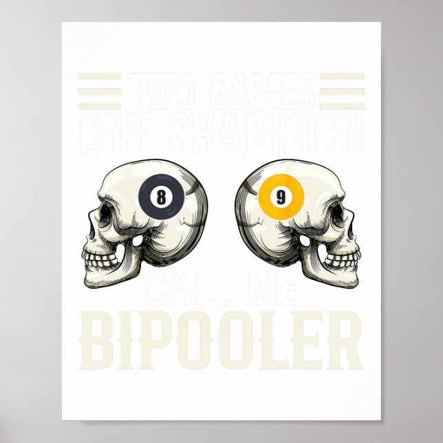 Funny Pool Player Design - für Billard-Lüfter und Poster (Vorne)