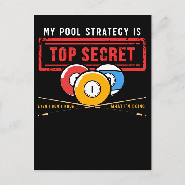 Funny Pool Player Joke Billiards Spaß Postkarte (Vorderseite)