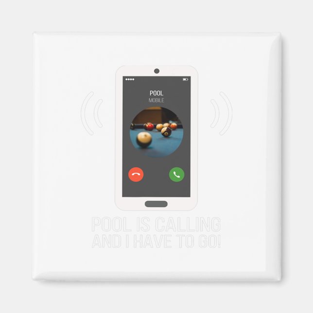 Funny Pool ruft nach Pool Player - Billard Magnet (Vorne)