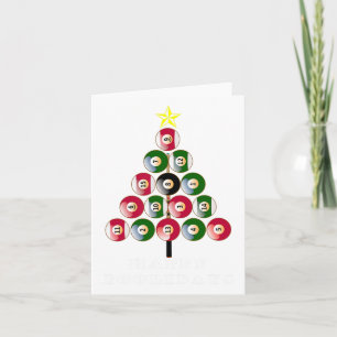 Funny Pool Shark Weihnachtsbaum Holiday Billiard Karte