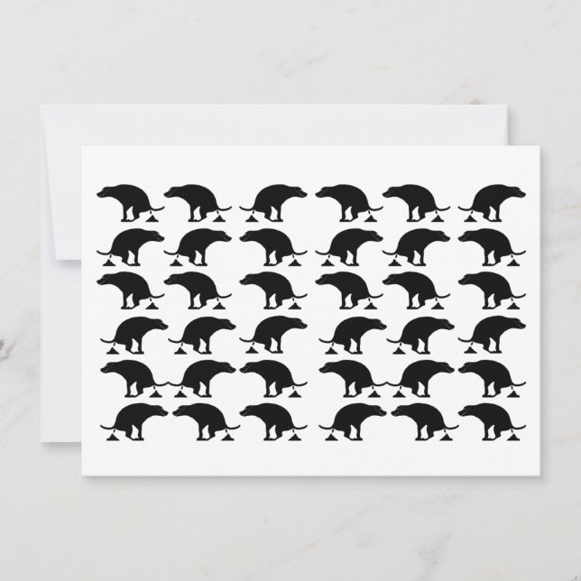 Funny Pooping Dog Pattern Dankeskarte (Vorderseite)