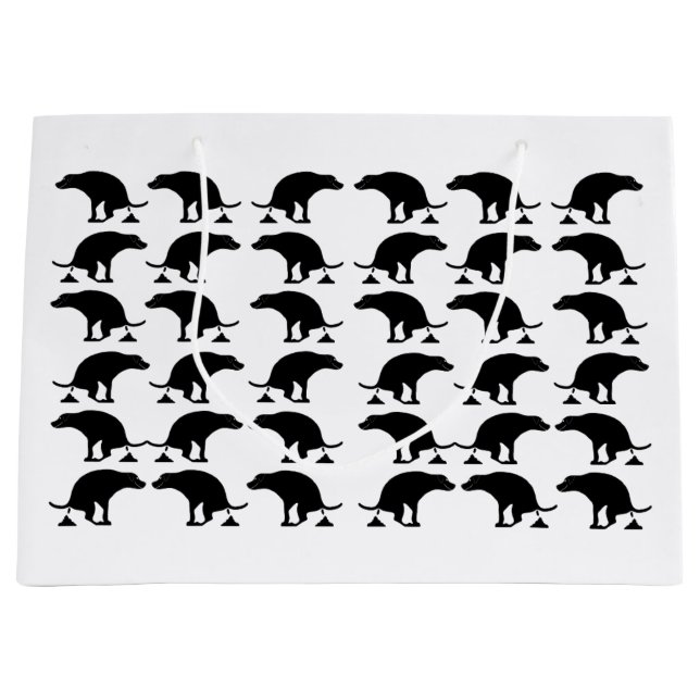 Funny Pooping Dog Pattern Große Geschenktüte (Vorderseite)