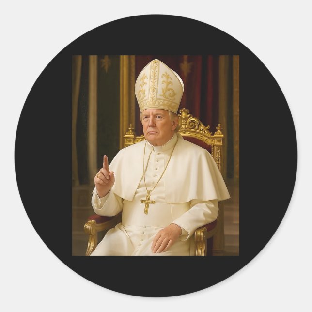 Funny Pope Trump T-Shirt Meme Funny Runder Aufkleber (Vorderseite)