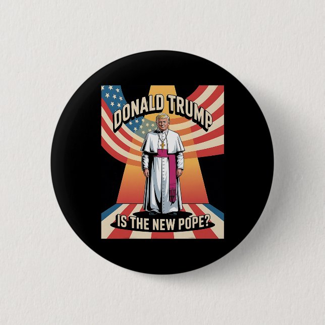 Funny Pope und Präsident Donald Trump3 Button (Vorderseite)