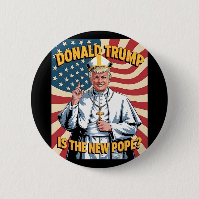 Funny Pope und Präsident Donald Trump8 Button (Vorderseite)
