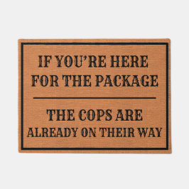 Funny Porch Pirate Warnung Rustikal Braun Minimali Fußmatte