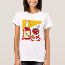 Funny Port Wine and Cruise Ship Cartoon T-Shirt