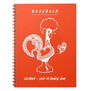 Funny portugiesisches Rooster Moderne Silhouette Notizblock