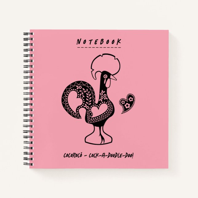 Funny portugiesisches Rooster Moderne Silhouette Notizbuch (Vorderseite)