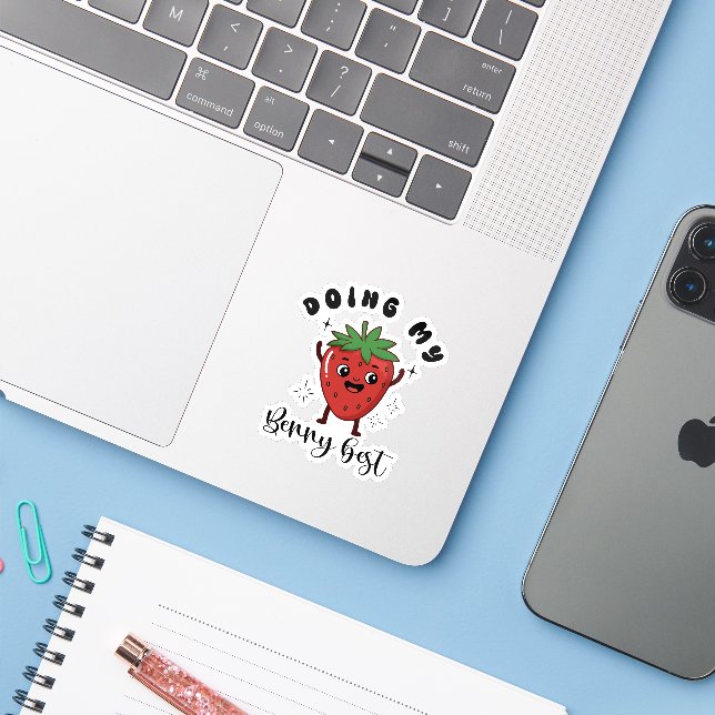Funny Positivity Quote Doing My Berry Best  Aufkleber (Laptop mit iPhone)