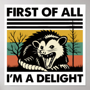 Funny Possum Zitat - Zunächst einmal bin ich ein G Poster