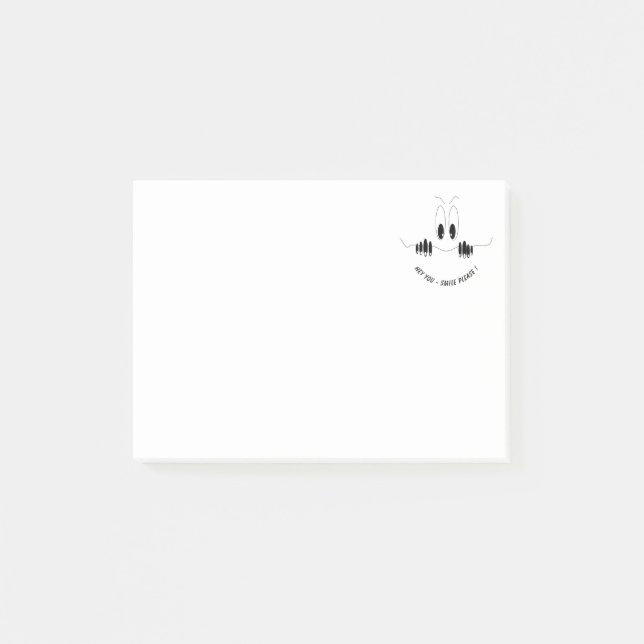Funny Post it Notes with Playful Eyes - Smile Post-it Klebezettel (Vorderseite)