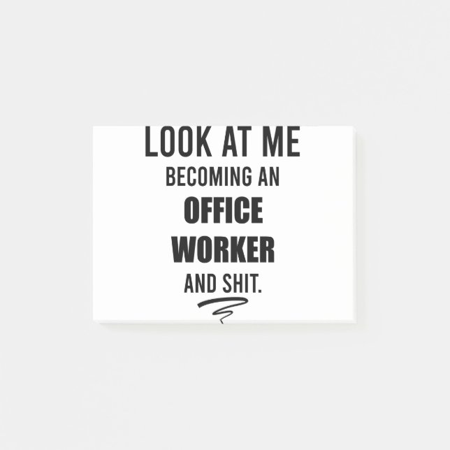 Funny Post T - Shirt Office Party Post-it Klebezettel (Vorderseite)