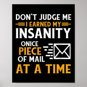 Funny Postal Mail Carrier Kurier Quote Poster