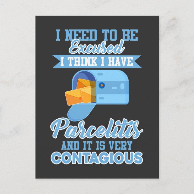 Funny Postal Worker Mailman Mail Carrier Parcel Postkarte (Vorderseite)