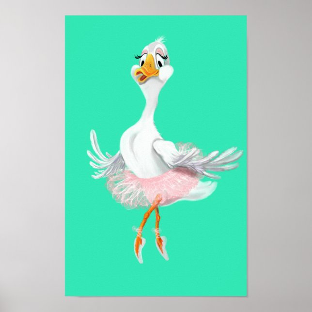 Funny Poster mit Ballerina Duck - Malerei (Vorne)
