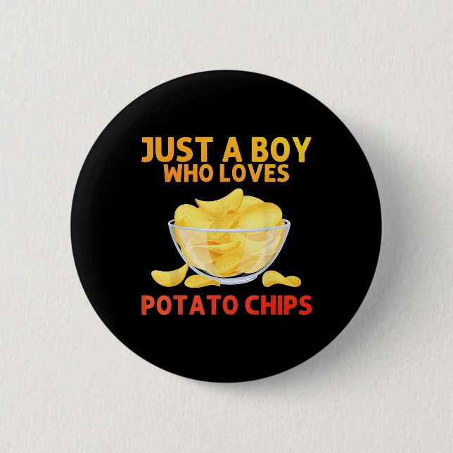 Funny Potato Chips Kunst für Männer Jungen Kinder  Button (Vorderseite)