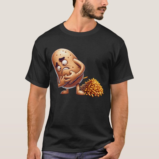 Funny Potato Französisch Fries Designs für Männer  T-Shirt (Vorderseite)