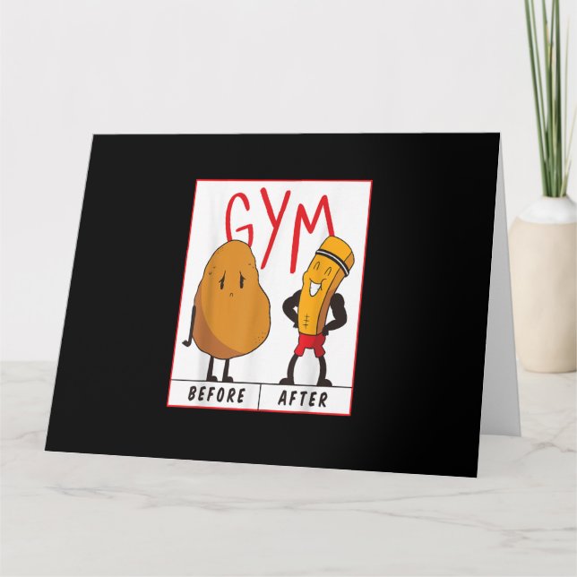 Funny Potato Gym vor dem Workout Geschenk Fitness Karte (Vorderseite)