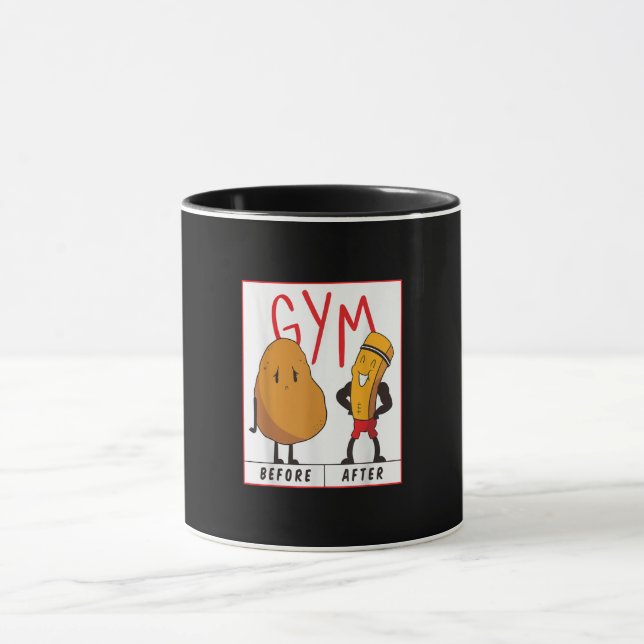 Funny Potato Gym vor dem Workout Geschenk Fitness Tasse (Zentrum)