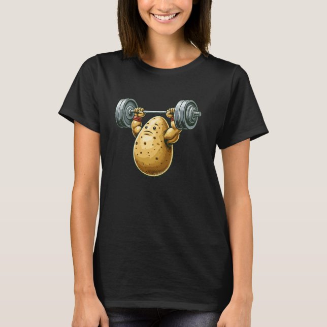 Funny Potato Weightlift Artwork Funny Weightlif T-Shirt (Vorderseite)
