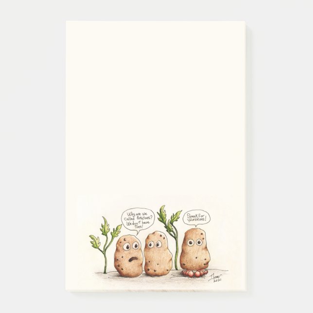 Funny Potatoe Pun Post-it-Notizen Post-it Klebezettel (Vorderseite)