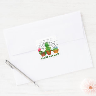 Funny Potted Blume Pflanze Manager Personalisiert  Quadratischer Aufkleber