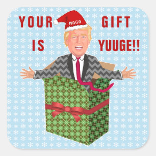 Funny Präsident Donald Trump Weihnachtsgeschenk Quadratischer Aufkleber