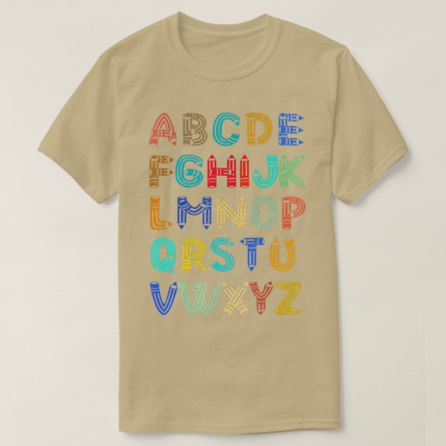 Funny Pre K Kindergarten Hi Alphabet Zurück zum Sc T-Shirt (Design vorne)