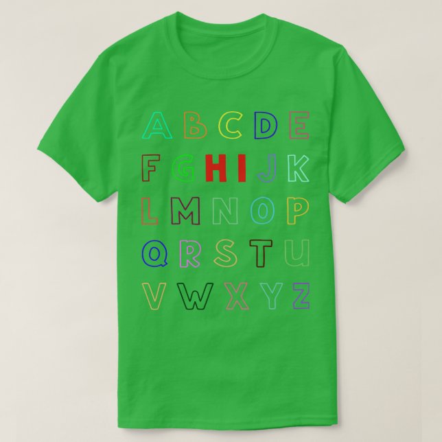 Funny Pre K Kindergarten Hi Alphabet Zurück zum Sc T-Shirt (Design vorne)