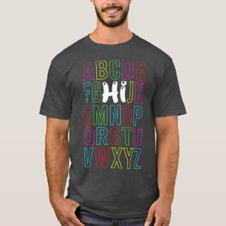 Funny Pre K Kindergarten Hi Alphabet Zurück zum Sc T-Shirt